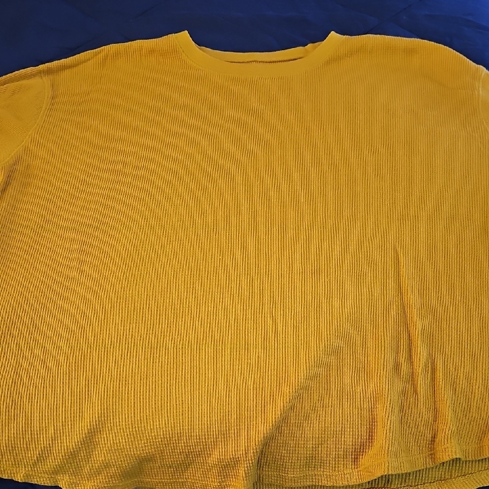 Time and Tru Mustard Ribbed Knit Top